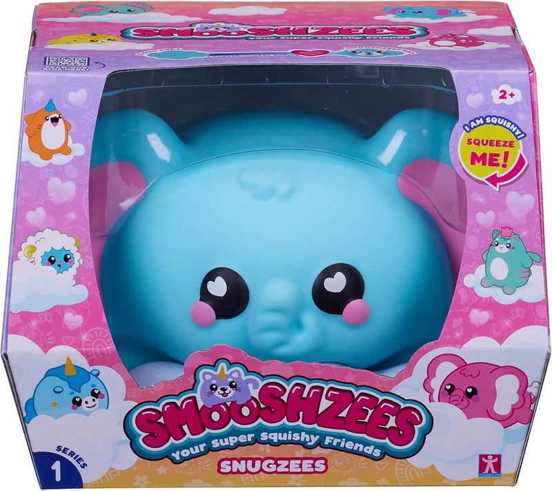 Smooshzees Snugzees, Luna, Blue Elephant, Collectable Characters, Supersoft, Cuddly and Squishy! - Image 1